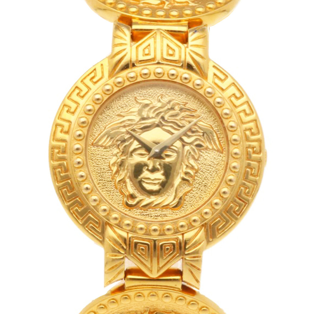 Versace watch, GP quartz, men's and women's, pre-owned Medusa coin watch.
